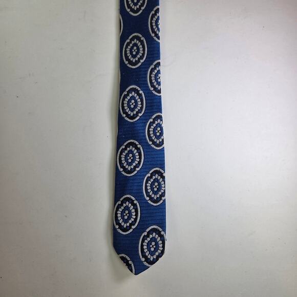 Vintage Dayton’s Blue Medallion Tie 4.25" Wide Polyester Retro Classic - Picture 6 of 10